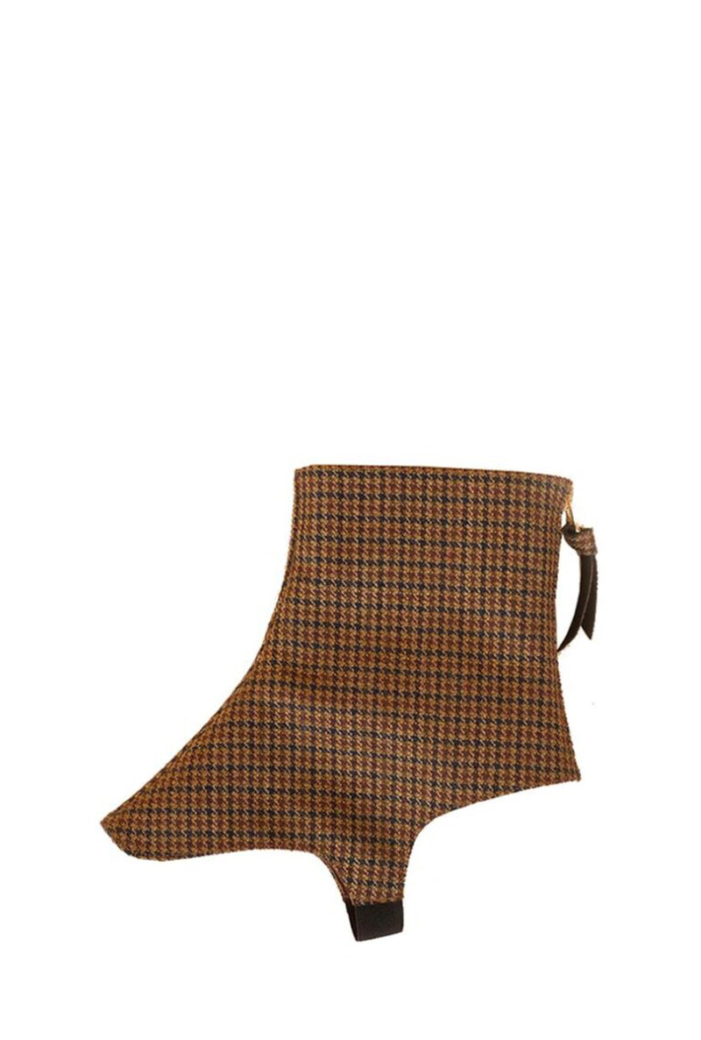 Short Gaiter – tan-pied-de-poule-fabric