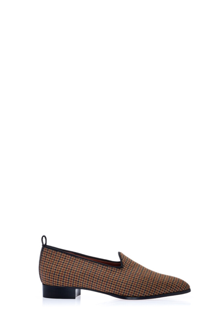 La Curiosa – tan-pied-de-poule-fabric