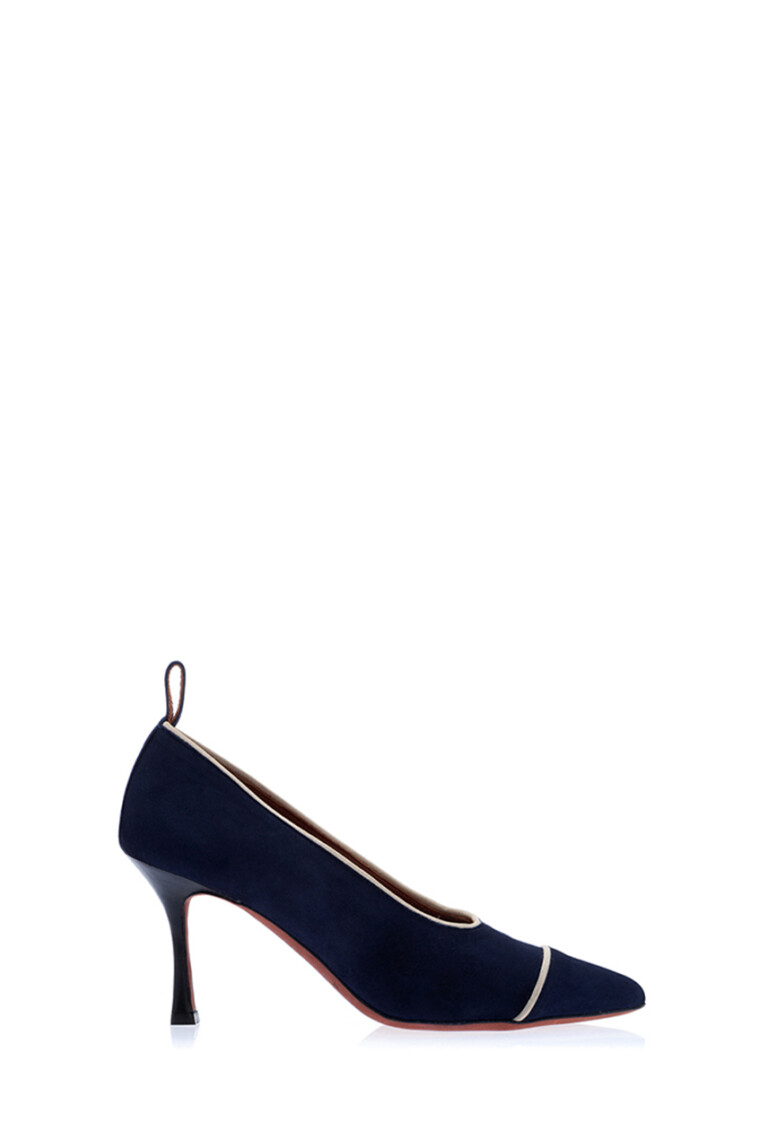 La Seduttrice – navy-suede-creme-gros-grain