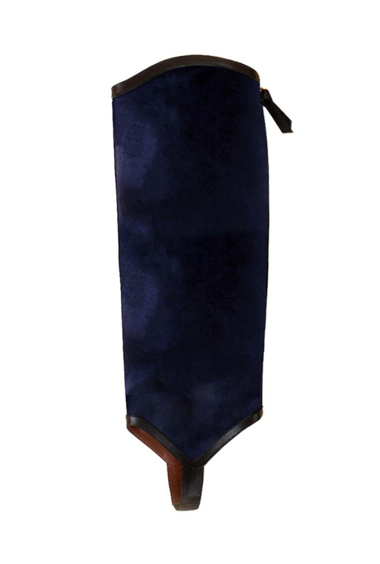 The Long Gaiter – navy-wax-crosta-black-calf